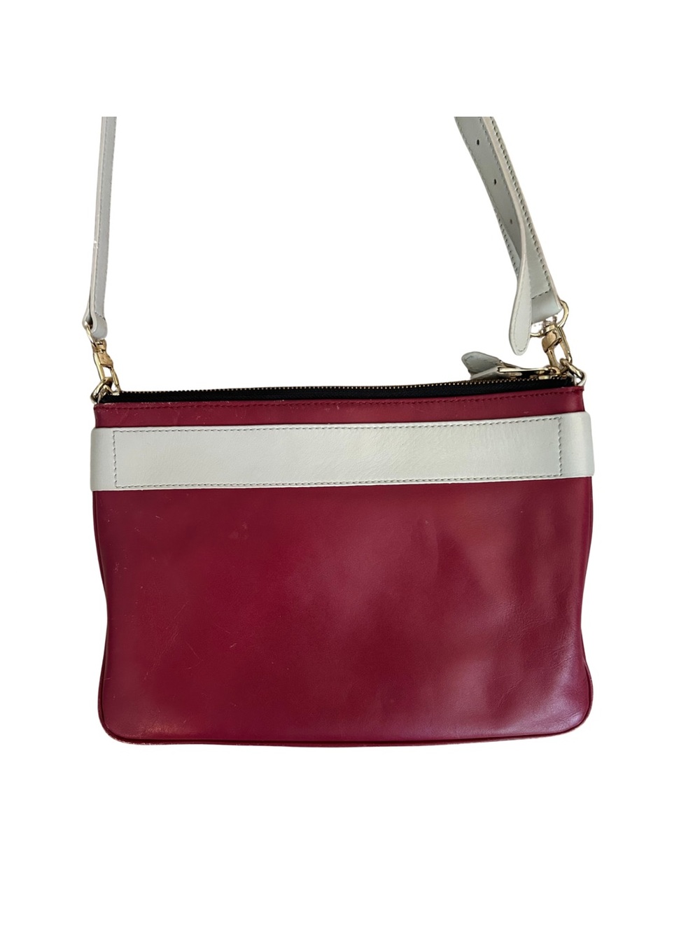 Nordstrom Leather Crossbody Messanger Bag in Burgundy and Gray 11 X 9 inches